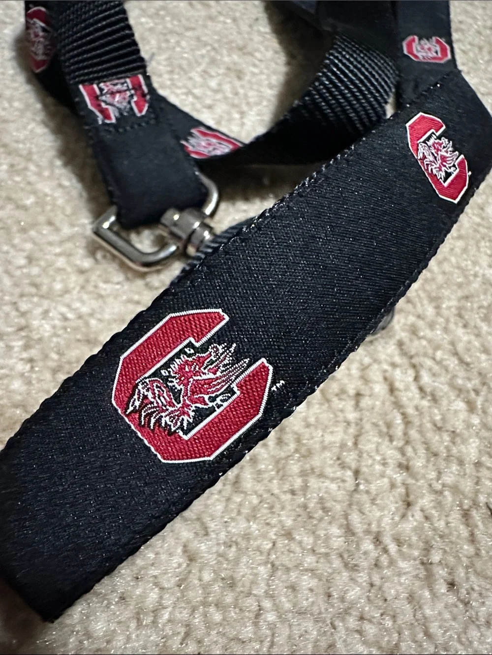 Black Gamecocks Dog Leash - Durable Nylon Lead